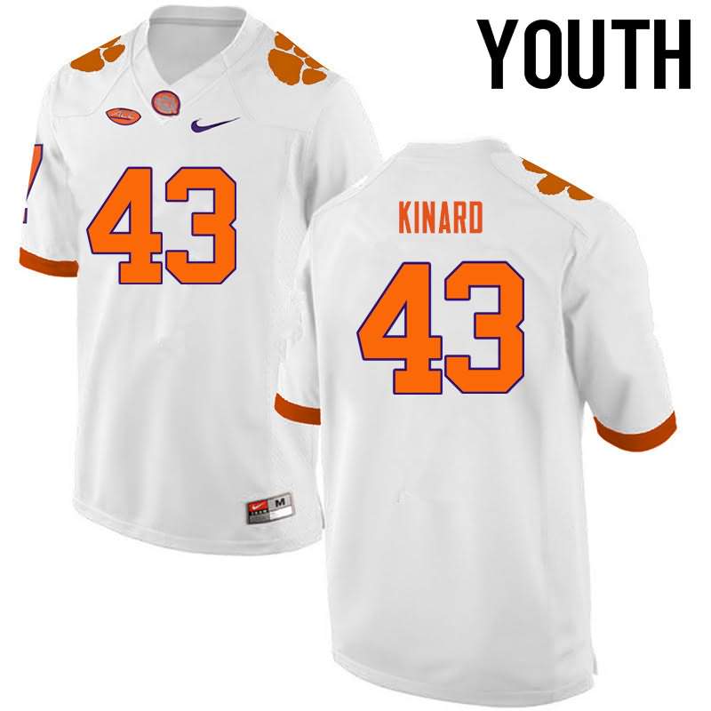 Youth Clemson Tigers Terry Kinard #43 Colloge White NCAA Game Football Jersey Holiday AFV88N4O