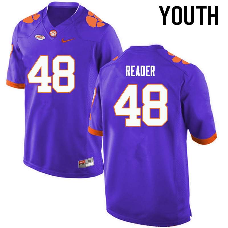 Youth Clemson Tigers D.J. Reader #48 Colloge Purple NCAA Game Football Jersey Hot Sale CMY28N7M