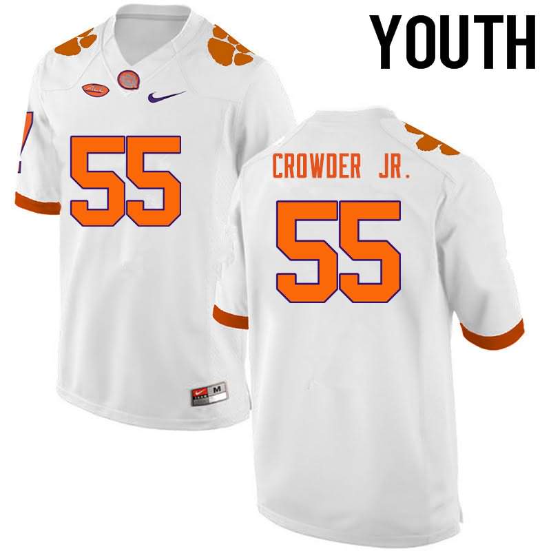 Youth Clemson Tigers Tyrone Crowder Jr. #55 Colloge White NCAA Game Football Jersey December LFX26N8E