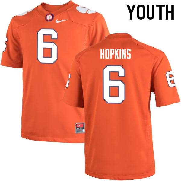 Youth Clemson Tigers DeAndre Hopkins #6 Colloge Orange NCAA Game Football Jersey New Style MQB27N7E