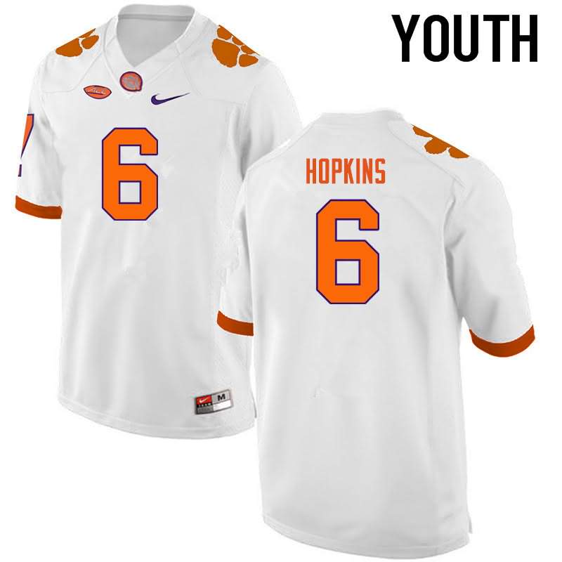 Youth Clemson Tigers DeAndre Hopkins #6 Colloge White NCAA Game Football Jersey For Sale NUT85N3J