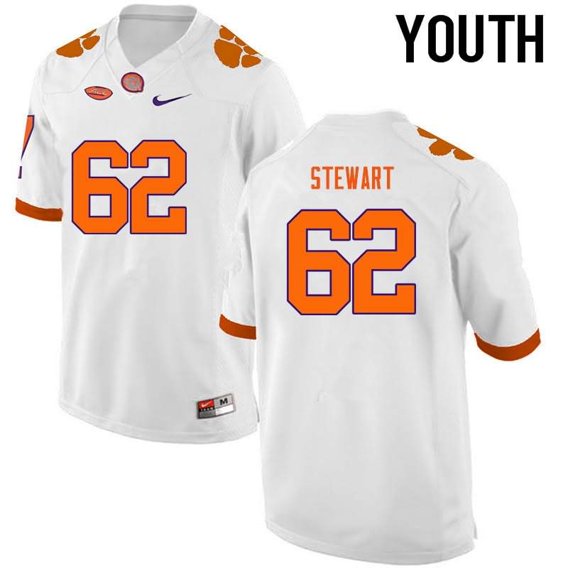 Youth Clemson Tigers Cade Stewart #62 Colloge White NCAA Game Football Jersey Check Out NHT22N6P