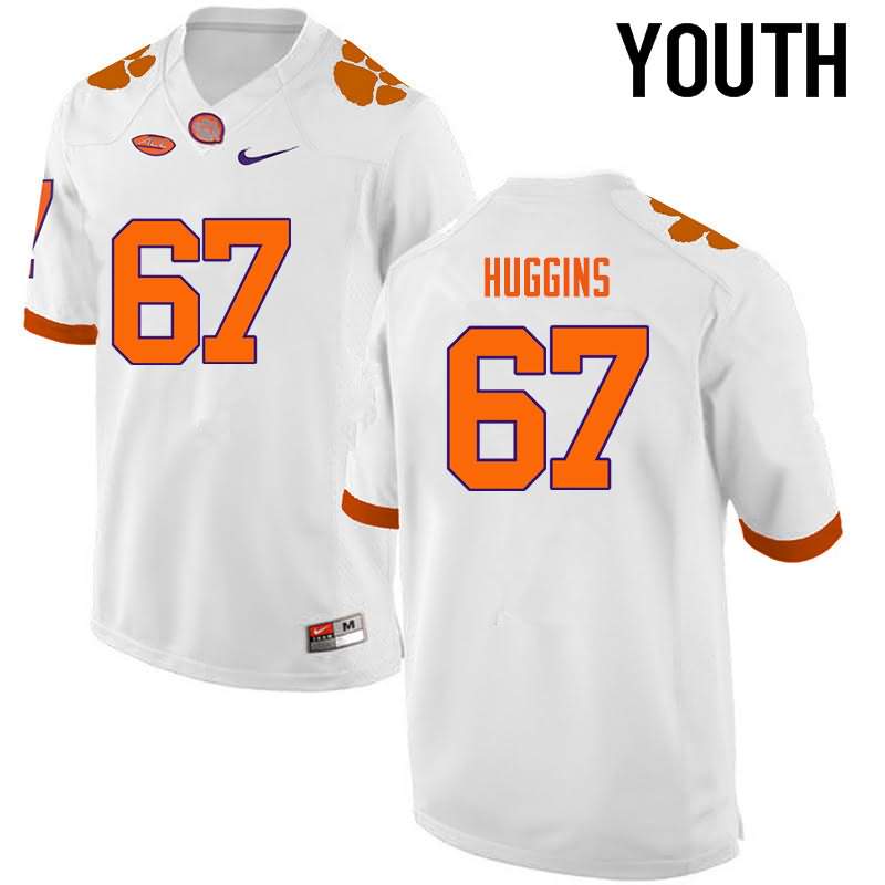 Youth Clemson Tigers Albert Huggins #67 Colloge White NCAA Game Football Jersey In Stock QPF73N6L