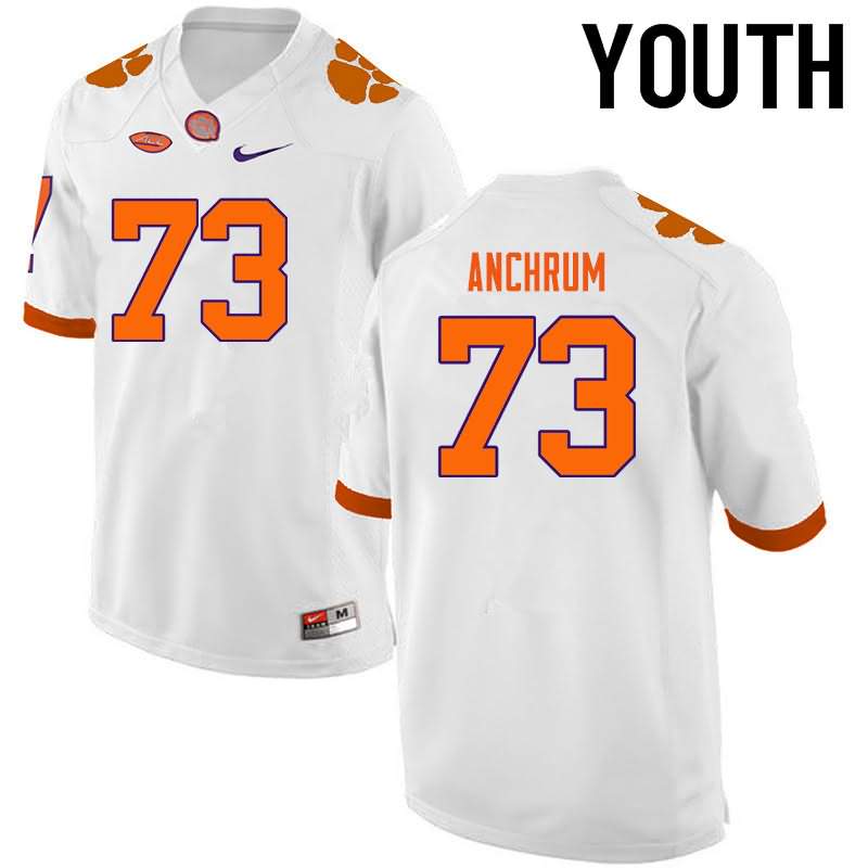 Youth Clemson Tigers Tremayne Anchrum #73 Colloge White NCAA Game Football Jersey In Stock ZJX03N3U