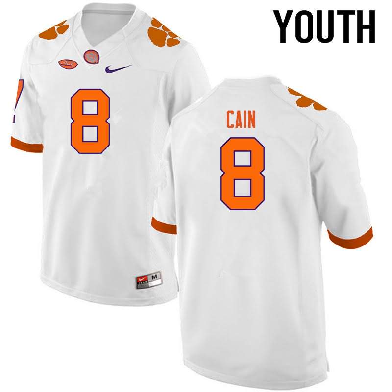 Youth Clemson Tigers Deon Cain #8 Colloge White NCAA Game Football Jersey January GLY02N7P