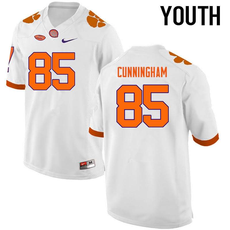 Youth Clemson Tigers Bennie Cunningham #85 Colloge White NCAA Game Football Jersey Comfortable RDA74N6G